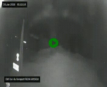 Webcam au col du Somport, côté français, sur la N134, dans les Pyrénées, en direction de l'Espagne, à 1632 mètres d'altitude