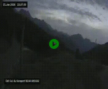 Webcam au col du Somport, côté français, sur la N134, dans les Pyrénées, en direction de l'Espagne, à 1632 mètres d'altitude