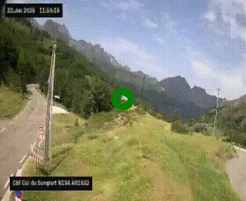 Webcam au col du Somport, côté français, sur la N134, dans les Pyrénées, en direction de l'Espagne, à 1632 mètres d'altitude