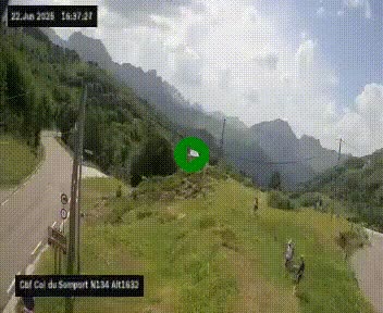 Webcam au col du Somport, côté français, sur la N134, dans les Pyrénées, en direction de l'Espagne, à 1632 mètres d'altitude
