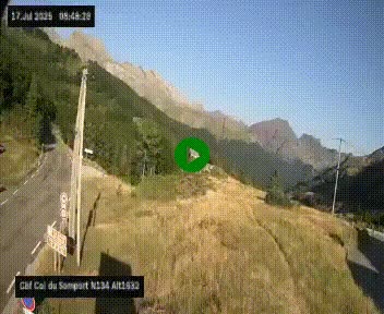 Webcam au col du Somport, côté français, sur la N134, dans les Pyrénées, en direction de l'Espagne, à 1632 mètres d'altitude