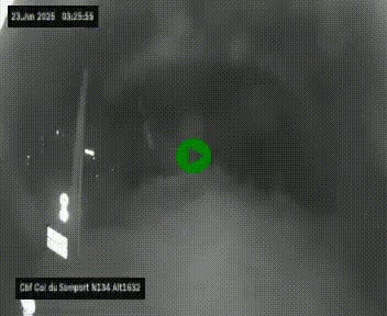Webcam au col du Somport, côté français, sur la N134, dans les Pyrénées, en direction de l'Espagne, à 1632 mètres d'altitude