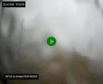 Webcam au col du Somport, côté français, sur la N134, dans les Pyrénées, en direction de l'Espagne, à 1632 mètres d'altitude