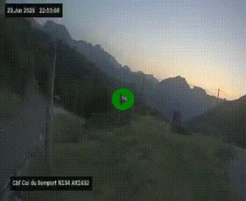 Webcam au col du Somport, côté français, sur la N134, dans les Pyrénées, en direction de l'Espagne, à 1632 mètres d'altitude