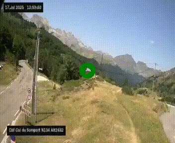 Webcam au col du Somport, côté français, sur la N134, dans les Pyrénées, en direction de l'Espagne, à 1632 mètres d'altitude
