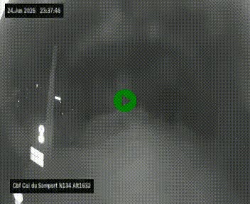 Webcam au col du Somport, côté français, sur la N134, dans les Pyrénées, en direction de l'Espagne, à 1632 mètres d'altitude