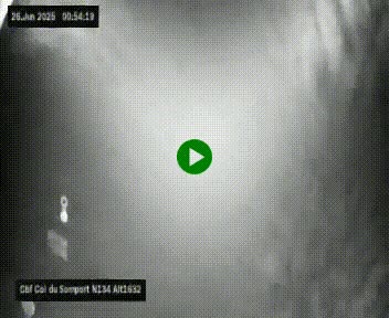 Webcam au col du Somport, côté français, sur la N134, dans les Pyrénées, en direction de l'Espagne, à 1632 mètres d'altitude