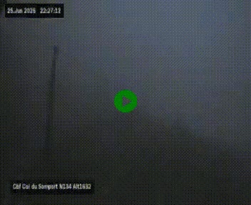 Webcam au col du Somport, côté français, sur la N134, dans les Pyrénées, en direction de l'Espagne, à 1632 mètres d'altitude