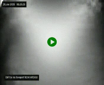 Webcam au col du Somport, côté français, sur la N134, dans les Pyrénées, en direction de l'Espagne, à 1632 mètres d'altitude