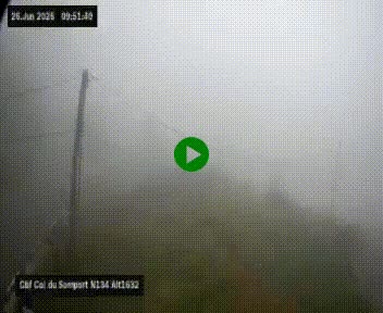 Webcam au col du Somport, côté français, sur la N134, dans les Pyrénées, en direction de l'Espagne, à 1632 mètres d'altitude