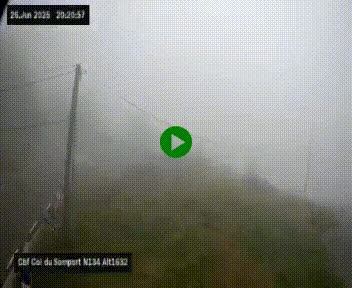Webcam au col du Somport, côté français, sur la N134, dans les Pyrénées, en direction de l'Espagne, à 1632 mètres d'altitude
