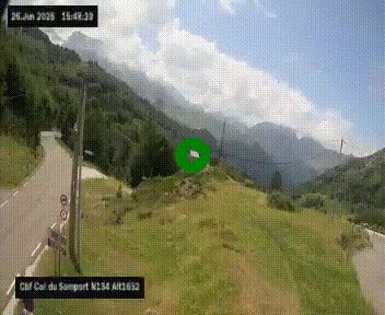 Webcam au col du Somport, côté français, sur la N134, dans les Pyrénées, en direction de l'Espagne, à 1632 mètres d'altitude