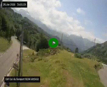 Webcam au col du Somport, côté français, sur la N134, dans les Pyrénées, en direction de l'Espagne, à 1632 mètres d'altitude