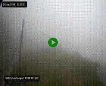 Webcam au col du Somport, côté français, sur la N134, dans les Pyrénées, en direction de l'Espagne, à 1632 mètres d'altitude