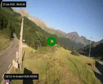 Webcam au col du Somport, côté français, sur la N134, dans les Pyrénées, en direction de l'Espagne, à 1632 mètres d'altitude