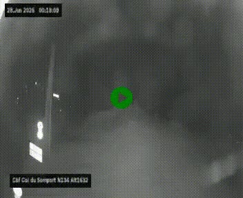 Webcam au col du Somport, côté français, sur la N134, dans les Pyrénées, en direction de l'Espagne, à 1632 mètres d'altitude