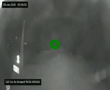 Webcam au col du Somport, côté français, sur la N134, dans les Pyrénées, en direction de l'Espagne, à 1632 mètres d'altitude