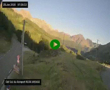 Webcam au col du Somport, côté français, sur la N134, dans les Pyrénées, en direction de l'Espagne, à 1632 mètres d'altitude