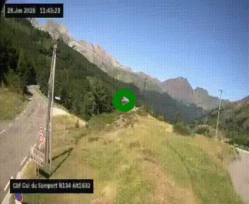 Webcam au col du Somport, côté français, sur la N134, dans les Pyrénées, en direction de l'Espagne, à 1632 mètres d'altitude