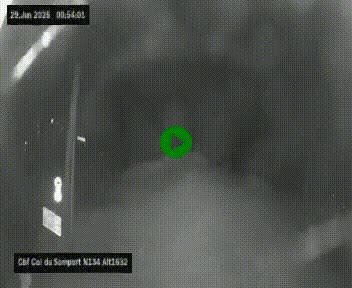 Webcam au col du Somport, côté français, sur la N134, dans les Pyrénées, en direction de l'Espagne, à 1632 mètres d'altitude