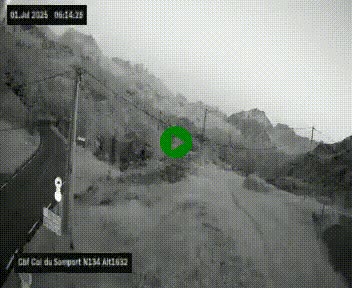 Webcam au col du Somport, côté français, sur la N134, dans les Pyrénées, en direction de l'Espagne, à 1632 mètres d'altitude