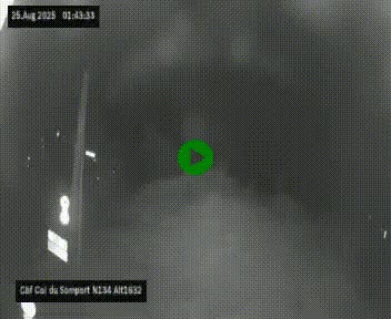 Webcam au col du Somport, côté français, sur la N134, dans les Pyrénées, en direction de l'Espagne, à 1632 mètres d'altitude