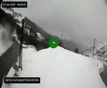 <h2>Webcam au col du Somport, côté français, sur la N134, dans les Pyrénées, en direction de l'Espagne, à 1632 mètres d'altitude</h2>