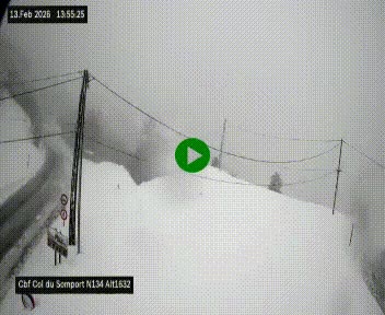 <h2>Webcam au col du Somport, côté français, sur la N134, dans les Pyrénées, en direction de l'Espagne, à 1632 mètres d'altitude</h2>