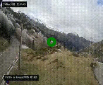 <h2>Webcam au col du Somport, côté français, sur la N134, dans les Pyrénées, en direction de l'Espagne, à 1632 mètres d'altitude</h2>