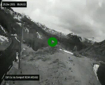 <h2>Webcam au col du Somport, côté français, sur la N134, dans les Pyrénées, en direction de l'Espagne, à 1632 mètres d'altitude</h2>