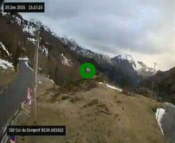 <h2>Webcam au col du Somport, côté français, sur la N134, dans les Pyrénées, en direction de l'Espagne, à 1632 mètres d'altitude</h2>
