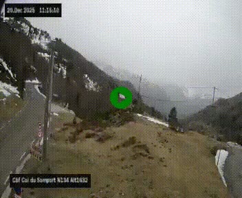 <h2>Webcam au col du Somport, côté français, sur la N134, dans les Pyrénées, en direction de l'Espagne, à 1632 mètres d'altitude</h2>
