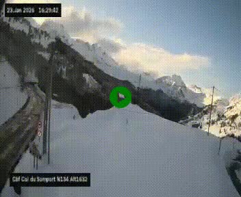 <h2>Webcam au col du Somport, côté français, sur la N134, dans les Pyrénées, en direction de l'Espagne, à 1632 mètres d'altitude</h2>