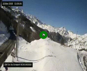 <h2>Webcam au col du Somport, côté français, sur la N134, dans les Pyrénées, en direction de l'Espagne, à 1632 mètres d'altitude</h2>