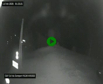 Webcam au col du Somport, côté français, sur la N134, dans les Pyrénées, en direction de l'Espagne, à 1632 mètres d'altitude