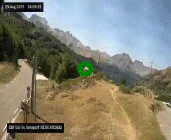 Webcam au col du Somport, côté français, sur la N134, dans les Pyrénées, en direction de l'Espagne, à 1632 mètres d'altitude