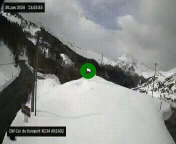 <h2>Webcam au col du Somport, côté français, sur la N134, dans les Pyrénées, en direction de l'Espagne, à 1632 mètres d'altitude</h2>