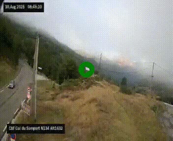 <h2>Webcam au col du Somport, côté français, sur la N134, dans les Pyrénées, en direction de l'Espagne, à 1632 mètres d'altitude</h2>