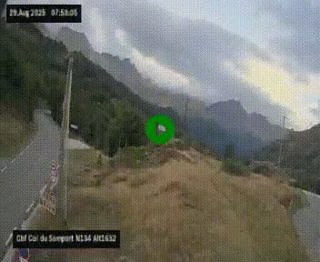<h2>Webcam au col du Somport, côté français, sur la N134, dans les Pyrénées, en direction de l'Espagne, à 1632 mètres d'altitude</h2>