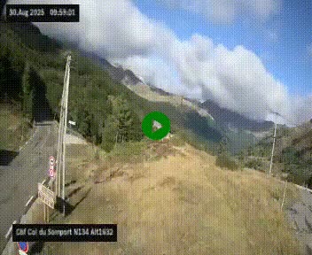 <h2>Webcam au col du Somport, côté français, sur la N134, dans les Pyrénées, en direction de l'Espagne, à 1632 mètres d'altitude</h2>