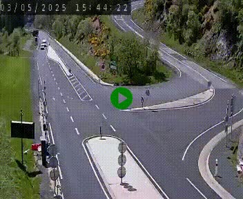 Webcam routière sur la N122 au niveau du Tunnel du Lioran. Vue de l'entrée côté Aurillac.