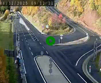 Webcam routière sur la N122 au niveau du Tunnel du Lioran. Vue de l'entrée côté Aurillac.