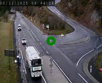 Webcam routière sur la N122 au niveau du Tunnel du Lioran. Vue de l'entrée côté Aurillac.