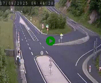 Webcam routière sur la N122 au niveau du Tunnel du Lioran. Vue de l'entrée côté Aurillac.