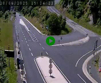 Webcam routière sur la N122 au niveau du Tunnel du Lioran. Vue de l'entrée côté Aurillac.
