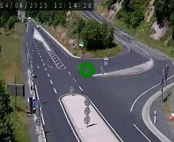 Webcam routière sur la N122 au niveau du Tunnel du Lioran. Vue de l'entrée côté Aurillac.