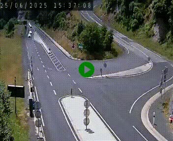 Webcam routière sur la N122 au niveau du Tunnel du Lioran. Vue de l'entrée côté Aurillac.
