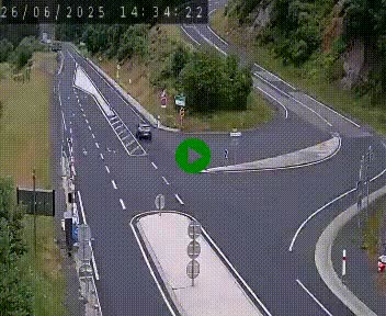 Webcam routière sur la N122 au niveau du Tunnel du Lioran. Vue de l'entrée côté Aurillac.