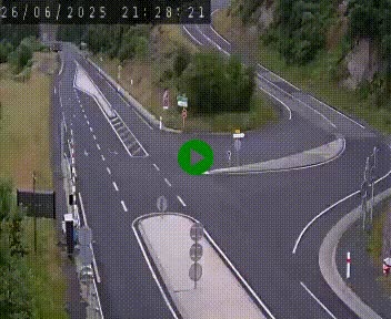 Webcam routière sur la N122 au niveau du Tunnel du Lioran. Vue de l'entrée côté Aurillac.