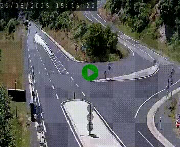 Webcam routière sur la N122 au niveau du Tunnel du Lioran. Vue de l'entrée côté Aurillac.
